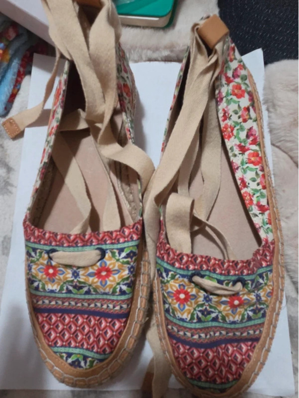 floral espadrille wrap shoes